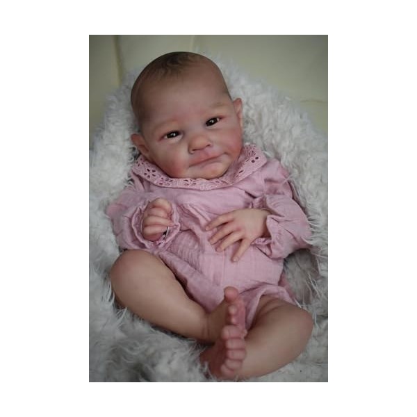 Pinky Reborn Poupée Reborn Bébé Fille 19 Pouces 48 cm Souple Silicone Vinyle Réaliste Reborn Baby Dolls Nouveau-Né Jouet Réal