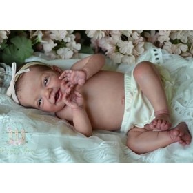 Pinky Reborn Poupée Reborn Tout Le Corps Fille 20 Pouces Réaliste Bebe Reborn Souple Silicone Réaliste Vinyle Souple Lifelike