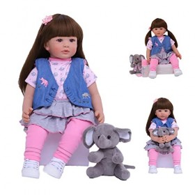 ZIYIUI Bébé Reborn 24 Pouces 60 cm Bebe Reborn Fille Silicone Fait Main Bebe Fille Reborn Poupée Reborn Nouveau né avec des A