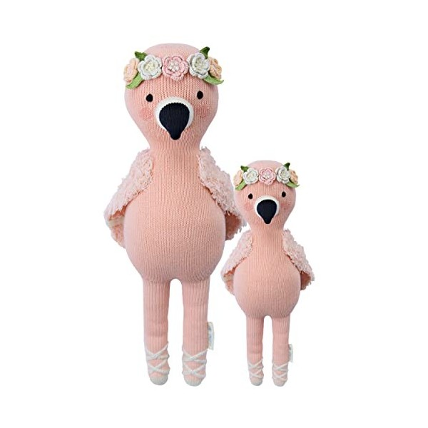 CUDDLE + KIND Poupée tricotée à la Main régulière de 13 "Penelope The Flamingo - Qualité héritage, fabriquée à la Main au Pér