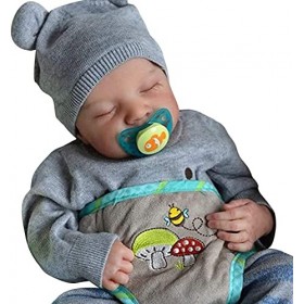 SHHYD Reborn Bébé Poupée 19 Pouces 49 cm Bebe Reborn Pleine Corps Silicone Réaliste Nouveau-né Poupée Reborn Bébé Toddler Gar