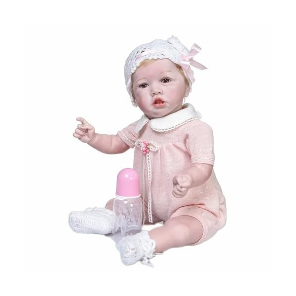 Poupées Reborn pour tout-petits Poupées Reborn de qui ressemblent à de vrais bébés Reborn, livrées avec un biberon, figurines