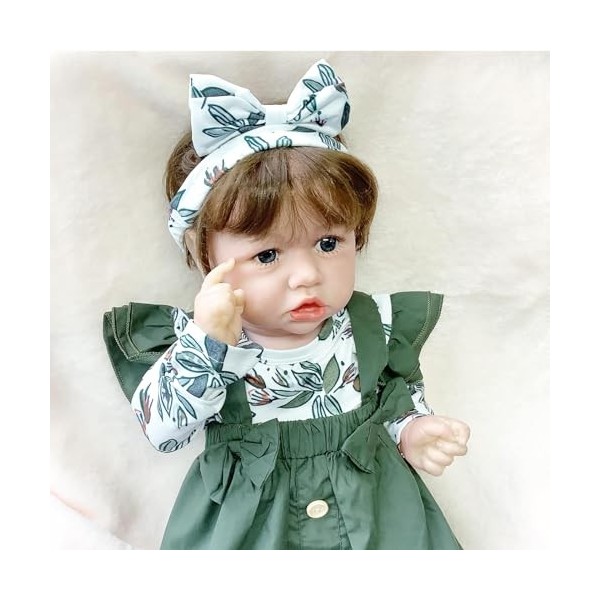 FARMAHAR Bebe Poupee, 18 Pouces Regardez RéEl Bebe Reborn Realiste Silicone, Convient Aux Enfants De 3 Ans Et Plus Ou Aux Fav