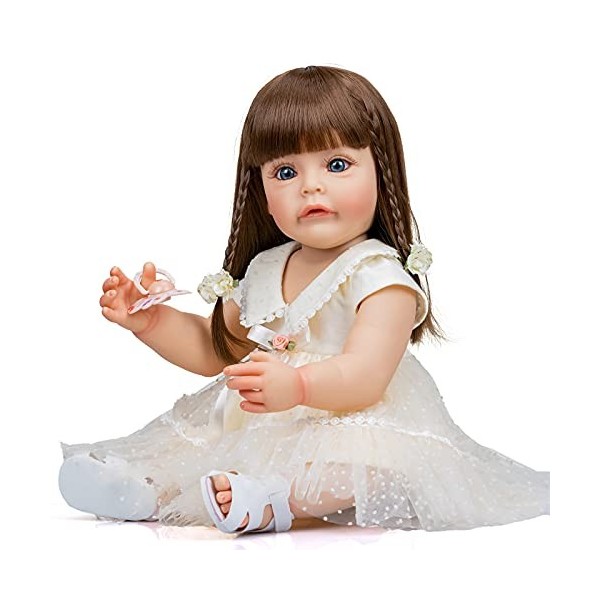Enjoy with Love Nouveau 55 cm Corps Entier Silicone Reborn Toddler poupée Sue-Sue Peinture détaillée à la Main avec des Cheve