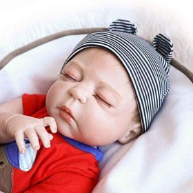 19 Pouces Reborn Garçon Poupée Peau Blanche Reborn Bébé Poupées À La Main Réaliste Silicone Corps Complet Nouveau-Né Poupée D