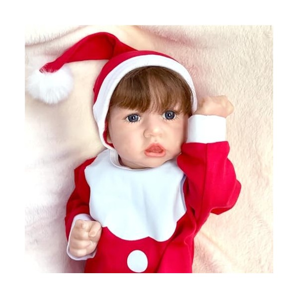 FARMAHAR PoupéE Silicone, 18 Pouces 46 Cm Travail Manuel Poupon Silicone Souple, Le Coffret pour Les Filles De 3 Ans Et Plus,