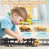 Crelloci Lot de 7 camions de chantier, jouets de voitures, mini pelleteuses, bennes, pelleteuses, tracteurs, transporteurs de