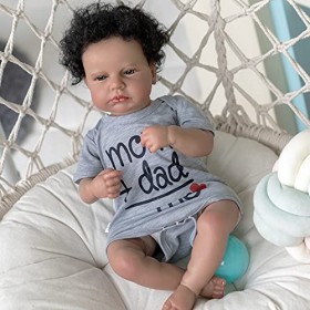 iCradle Real Life Poupée noire afro-américaine Reborn pour fille - 50,8 cm - Joli visage potelé réaliste - Jouet danniversai