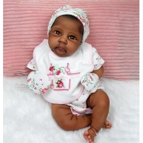 Zero Pam Bebe Reborn Noir Realiste 20 Pouces 50 Cm Poupées Reborn en Silicone Douces Et Réalistes La Poupee Reborn Ressemble 