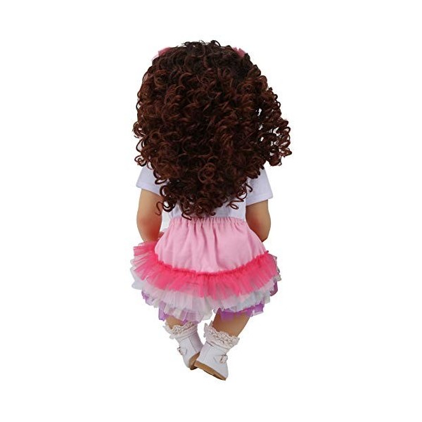 55 Cm bébé Fille Poupée – Reborn bébé Réaliste Cheveux Bouclés Nouveau-né Fille Poupée Accompagner Enfant Jouet Cadeau