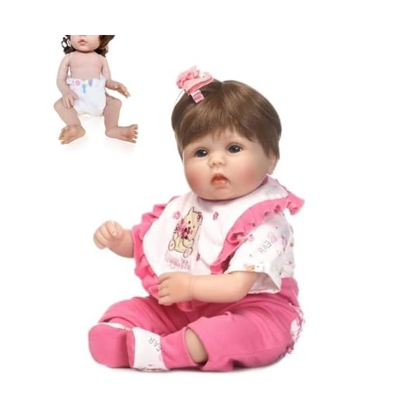 EMWNG Poupées Reborn Baby Doll réaliste Qui Ressemble à de Vrais, Les Membres Peuvent être déplacés,Corps Complet en Vinyle, 