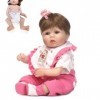 EMWNG Poupées Reborn Baby Doll réaliste Qui Ressemble à de Vrais, Les Membres Peuvent être déplacés,Corps Complet en Vinyle, 