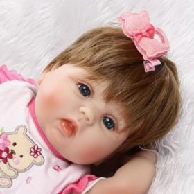 EMWNG Poupées Reborn Baby Doll réaliste Qui Ressemble à de Vrais, Les Membres Peuvent être déplacés,Corps Complet en Vinyle, 