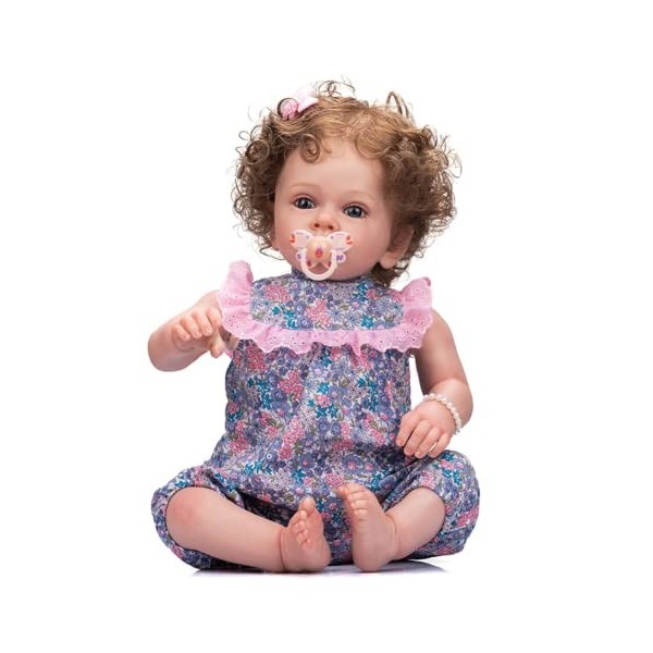 Lonian Reborn Poupée réaliste en Vinyle de Silicone pour bébé Fille 60 cm Blue Eyes 