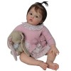 Lonian 24 Pouces 60 cm Nouvelle poupée bébé Fille avec Corps en Coton pour Enfants Jouer Jouet Cadeau de Noël Blue Eyes 