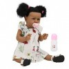 Vakitar 23in Reborn Baby Doll Set Fait Main Cheveux Noirs Peau Fille Poupée À La Mode Enfant Jouets Cadeau, pour La Maison Br