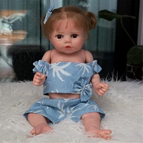 leybold Poupées de bébé renaissantes de 19 Pouces, Jolie poupée renaissante, poupée en Silicone Artisanale réalisée, Peau Dou