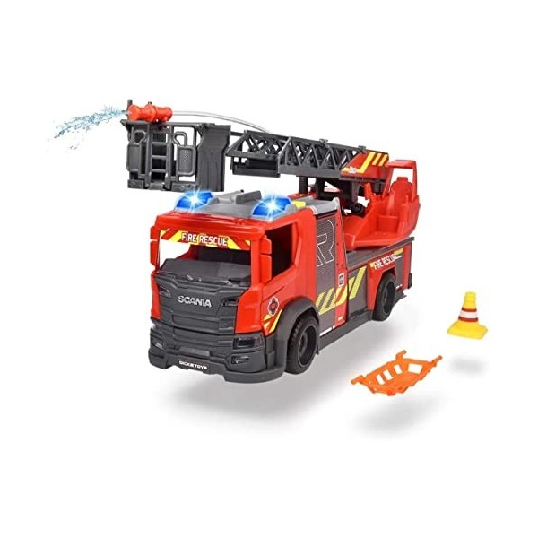 Dickie Toys Scania-Camion de Pompier, 203716017038, Rouge