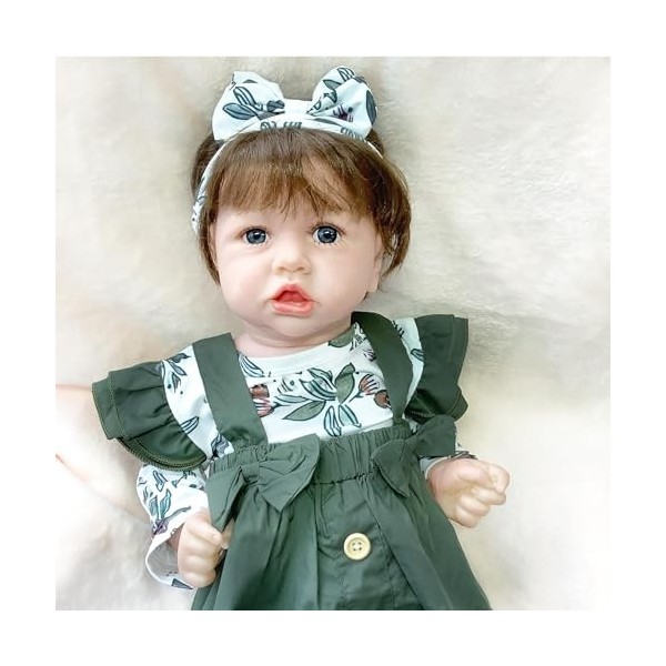 FARMAHAR Bebe Realiste, 18Pouces 46Cm Paquet avec Jouets dalimentation BéBé en Silicone, Les Meilleurs Cadeaux De NoëL pour 