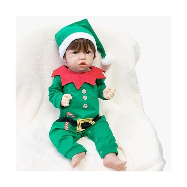 FARMAHAR Bebe Realiste, 18Pouces 46Cm Paquet avec Jouets dalimentation BéBé en Silicone, Les Meilleurs Cadeaux De NoëL pour 