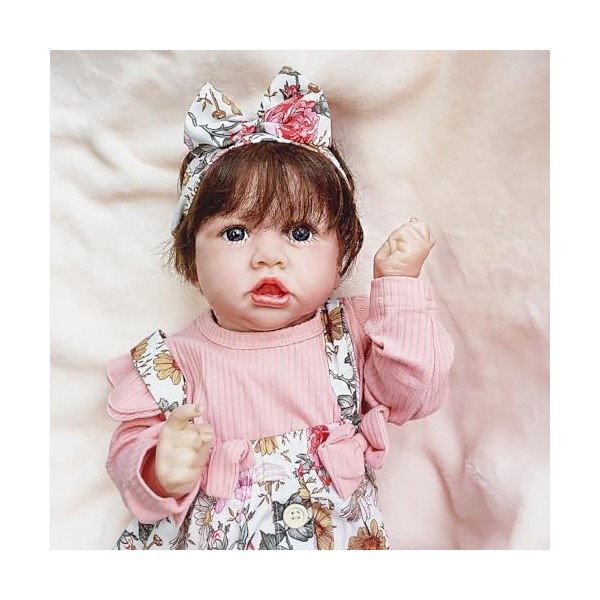 FARMAHAR Reborn Dolls, 18 Pouces 46 Cm Mignon Poupon Silicone De Compagnon pour NoëL,A-Girl