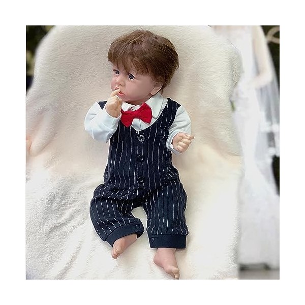 FARMAHAR Poupee Reborn Fille Realiste, 18 Pouces Sucré Poupon Reborn Fille Silicone RéAliste, Convient Aux Enfants De Plus De