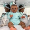 MineeQu 24 Pouces énorme bébé Taille Afro-américaine Reborn bébé poupées Coffret Cadeau avec Cheveux Peints réaliste Nouveau-