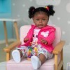 Lonian 24 Pouces 60 CM Haute qualité Reborn Toddler dans la Peau foncée poupée bébé Fille Afro-américaine enracinée Cheveux L