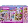 Coffret pour Barbie la Maison transportable + 1 poupée Mannequin + 17 Accessoires - Set Jouet Fille + 1 Carte Tigre