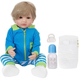 Zerodis 55cm bébé Fille poupées Jouet, Simulation Nourrissons Compagnon poupée poupée en Silicone Souple Jouets réaliste bébé