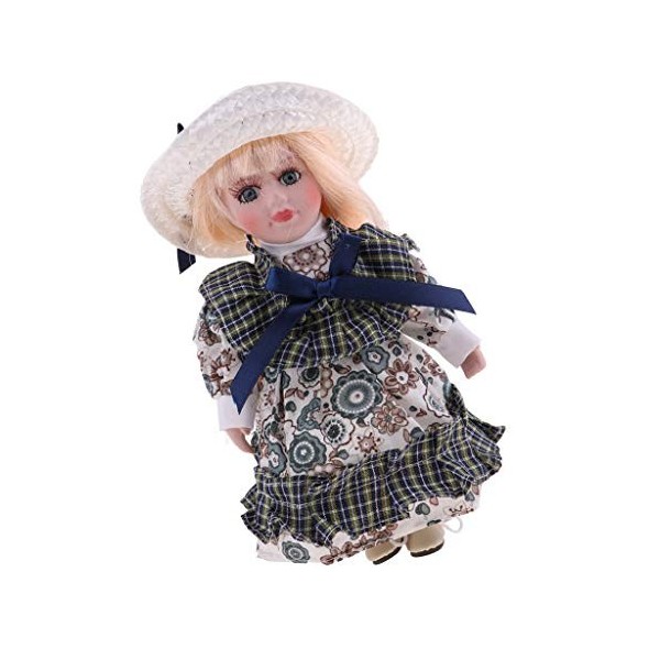 yunyu Meubles de Maison de poupées, 20 cm Poupées en Porcelaine Vintage entièrement habillées avec présentoir Exécution exqui