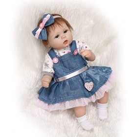 Reborn Baby Doll Souple Simulation Silicone Vinyle 18 Pouces 42-45 Cm Enfants Ami Bouche Magnétique Jouet Réaliste Garçon Fil