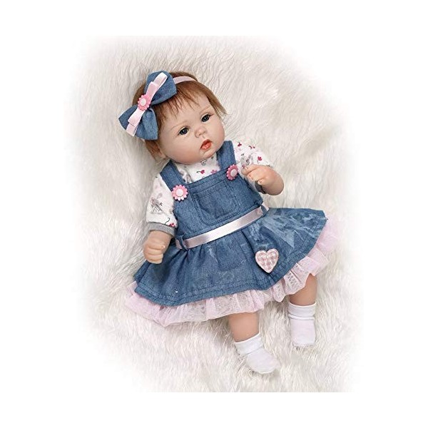 Reborn Baby Doll Souple Simulation Silicone Vinyle 18 Pouces 42-45 Cm Enfants Ami Bouche Magnétique Jouet Réaliste Garçon Fil