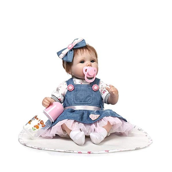 Reborn Baby Doll Souple Simulation Silicone Vinyle 18 Pouces 42-45 Cm Enfants Ami Bouche Magnétique Jouet Réaliste Garçon Fil