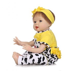 Baryuu Reborn Poupée Bébé Silicone Bébé Reborn-Biberon 55cm avec tétine