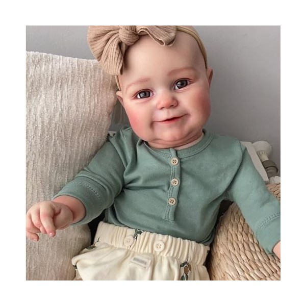 EMWNG Simulateur de bébé Nouveau-né, Peau réaliste, poupées de bébé Reborn réalistes, Yeux Ouverts, poupées Faites à la Main,