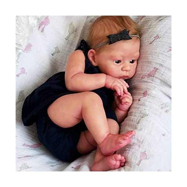 Reborn Baby Dolls 18 Pouces avec Silicone Souple Corps Complet Réaliste Fille Yeux Ouverts Poupée Meilleur Ensemble De Cadeau