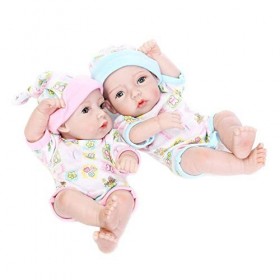 2 Pack Reborn Bébé Fille Garçon Poupée 11 "Nouveau-Né Bébé Poupées Réaliste Silicone Bébé Poupée Anniversaire Reborn Cadeaux 