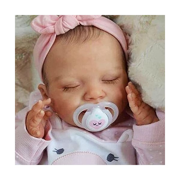Yeux Fermés Reborn Bébé Poupée 19 Pouces Lesté Bébé Garçon/Fille Dormir Nouveau-Né Bébé Poupée Silicone Corps Complet pour En