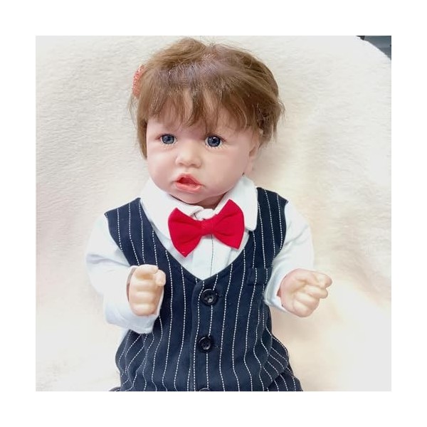 FARMAHAR PoupéE Reborn Realiste Fille, 18 Pouces 46 Cm Lavable BéBé Reborn Fille Silicone, Cadeaux danniversaire De NoëL pou