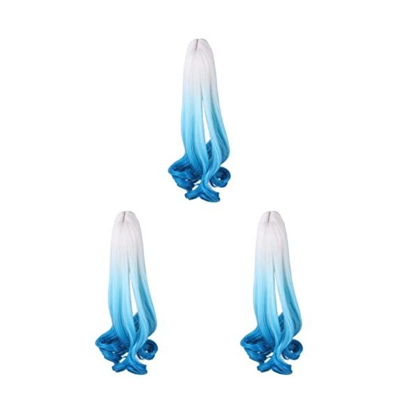 EXCEART 3Pcs 30 DIY Fée Température pour La Chaleur Bouclés Perruque Matériel Poupées Bleu Fabrication De Poupée Résistant Va