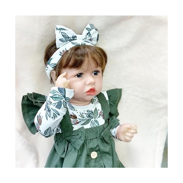 FARMAHAR BéBé Reborn en Silicone, 18Pouces 46Cm Lavable BéBé Reborn RéAliste Fille Silicone, Cadeau De Vacances,F-Boy