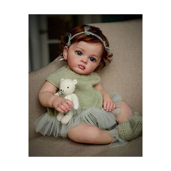 Enjoy with Love Nouveau 60CM Reborn Doll Tutti Toddler Girl avec Genesis Paint Haute Qualité 3D Peau Plusieurs Couches Peintu