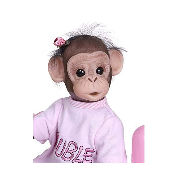 Pinky Reborn Très Belle Poupée 16 Pouces 40 cm Main Nouveau-Né Bébé Singe Garçon Et Fille Poupées Doux Silicone Vinyle Réalis