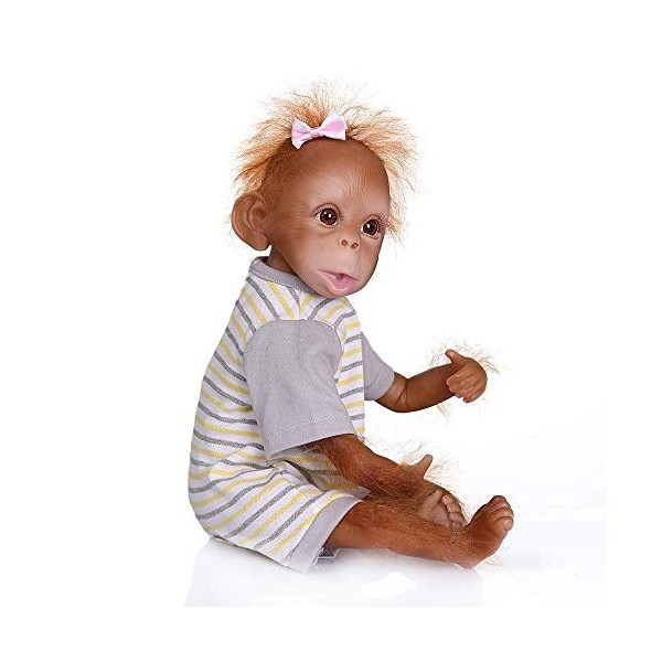 Pinky Reborn Très Belle Poupée 16 Pouces 40 cm Main Nouveau-Né Bébé Singe Garçon Et Fille Poupées Doux Silicone Vinyle Réalis