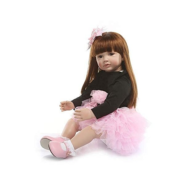 Pinky Reborn Poupées 24 Pouces 60cm Reborn Baby Doll Ressemble Reallife Bebe Reborn Poupées avec Mohair Silicone Vinyle Simul