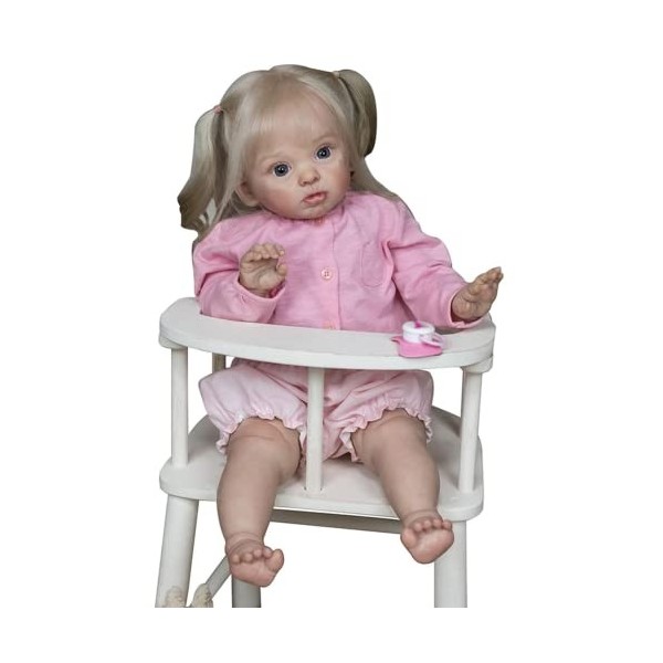 Lonian 24 Pouces 60CM Fait à la Main bébé à Collectionner Reborn Toddler Fille poupée pour Enfants Jouer Jouet Cadeaux Brown