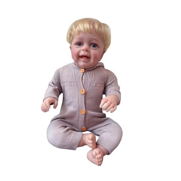 Lonian 24 Pouces Reborn bébé poupées Vraie Vie Reborn Enfant en Bas âge garçon réaliste 60 cm Fait à la Main Jouet Coffret Ca