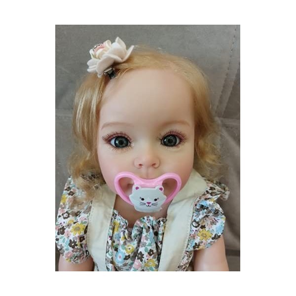 Pinky Reborn 22 Pouces 55cm Poupées Reborn Poupée Bébé Poupée Nouveau-né Réaliste Full Body Silicone Vinyle Reborn Baby Doll 