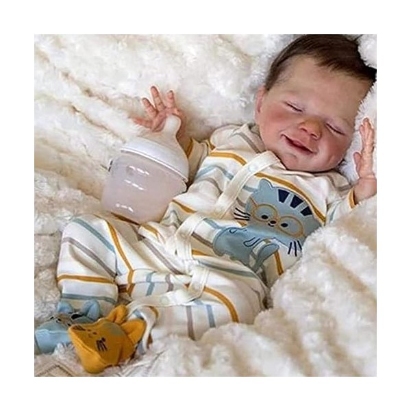 Poupées Reborn, 45,7 cm, faites à la main, corps en tissu doux, avec accessoires de jouets, poupées Reborn Baby comme un bébé